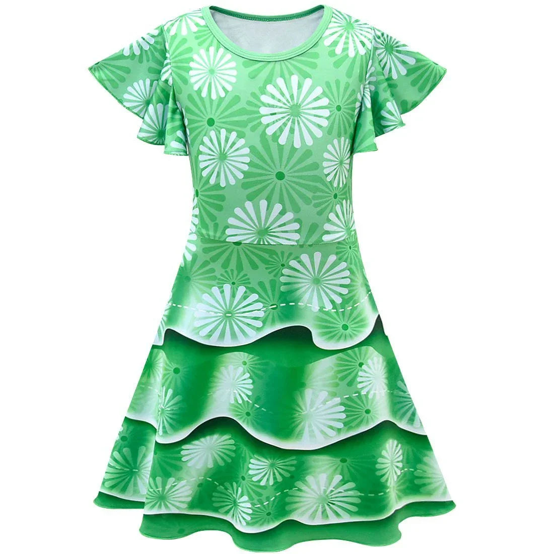 Fancy Nancy Halloween Costume Performance Costume Cosplay Green Dress - Azufun