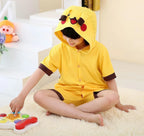 Pokemon Pikachu kids Yellow Animal Onesies Summer Pajamas - Azufun