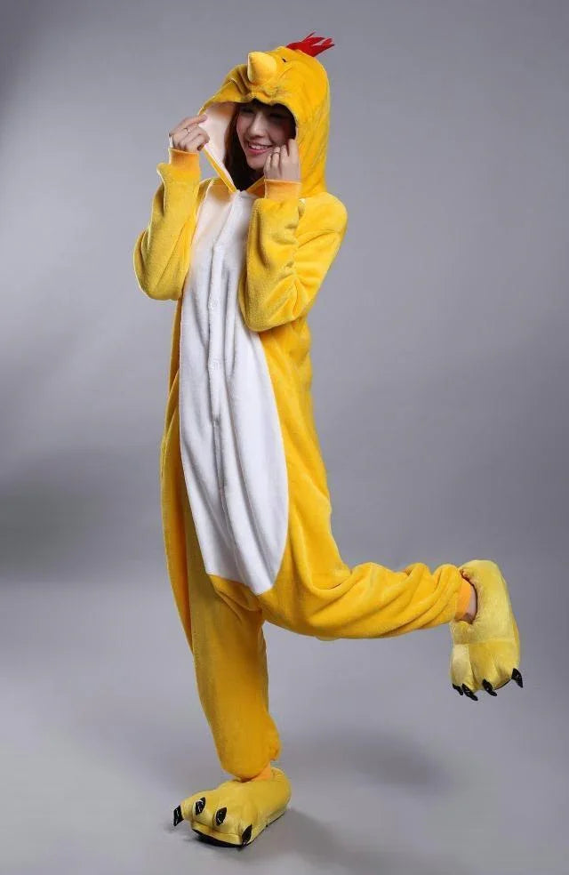 Chinese Zodiac Signs Chicken Kigurumi Animal Onesies Pajamas Costumes - Azufun