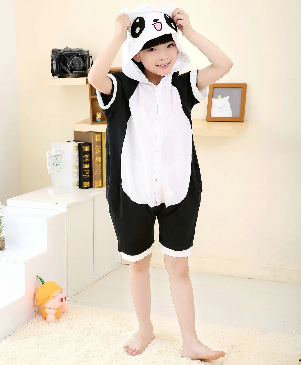 Panda kigurumi kids Animal Onesies Summer Pajamas Costume - Azufun
