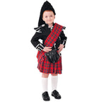 Scottish Red Tartan Honor Guard Children Halloween carnival costume for kids - Azufun