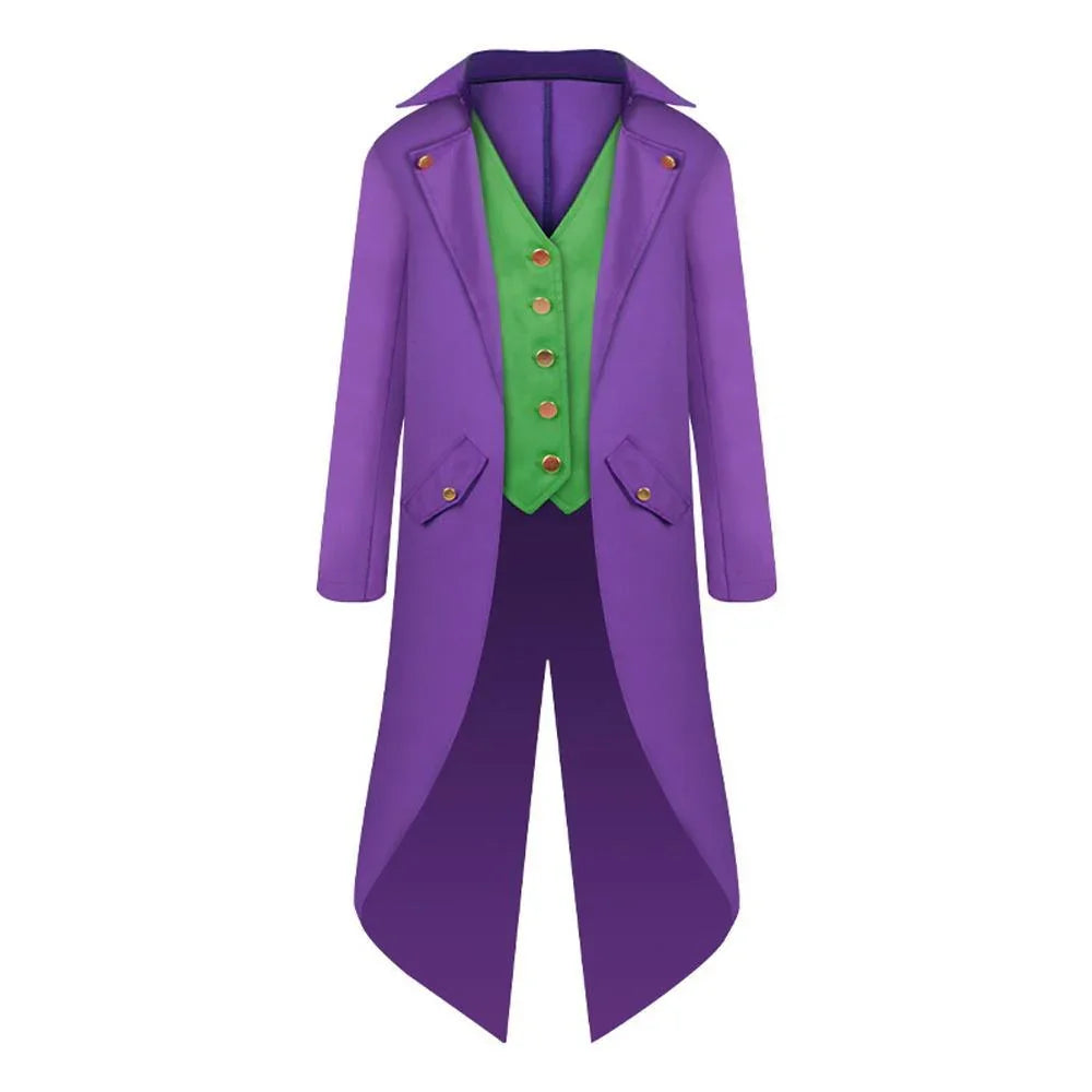 Vampire Gothic Jackets Vintage Halloween Costumes Medieval Steampunk Tailcoat Coat for kids - Azufun