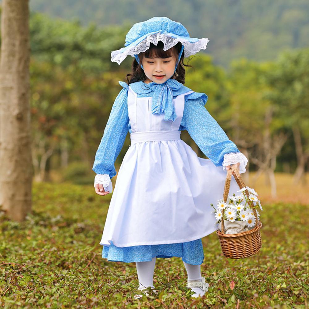 Light blue maid cosplay costumes dress for mom and me - Azufun