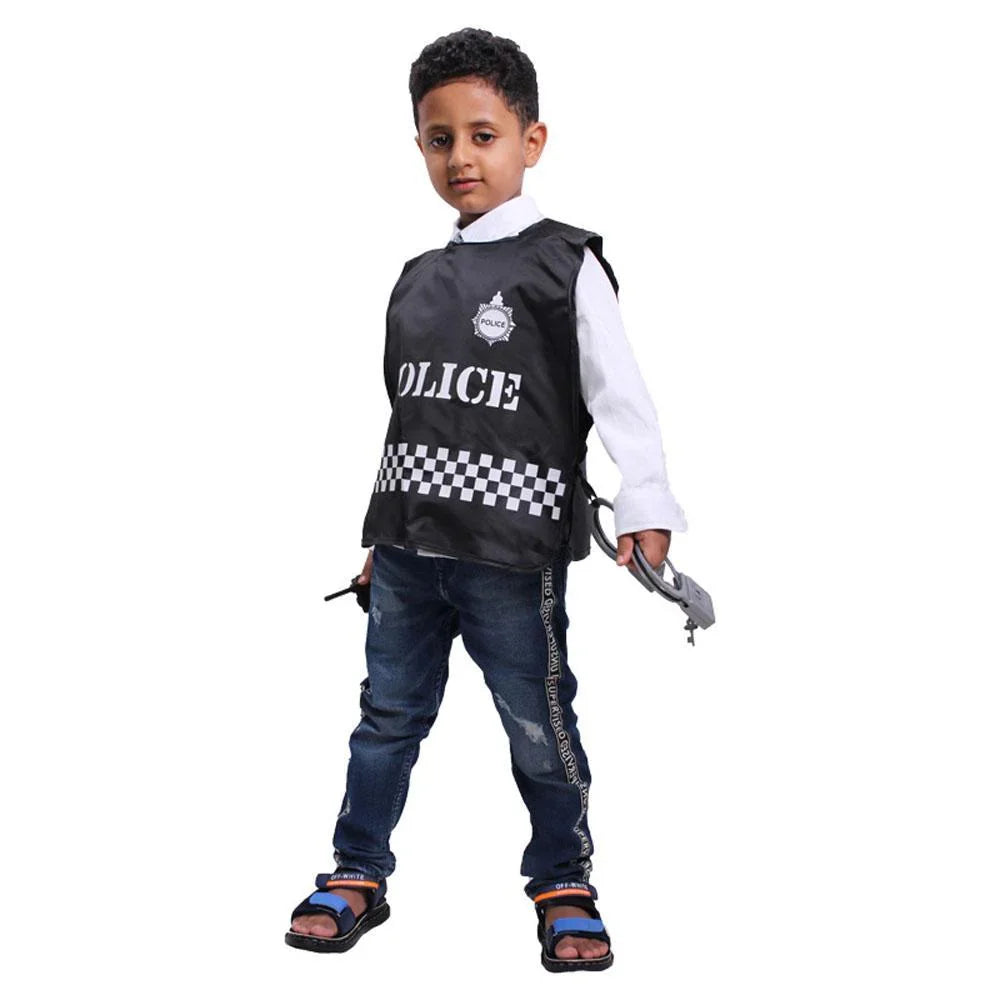 Halloween Cosplay Costume Police Officer Boys Uniform Role Play Dress Up For Kids