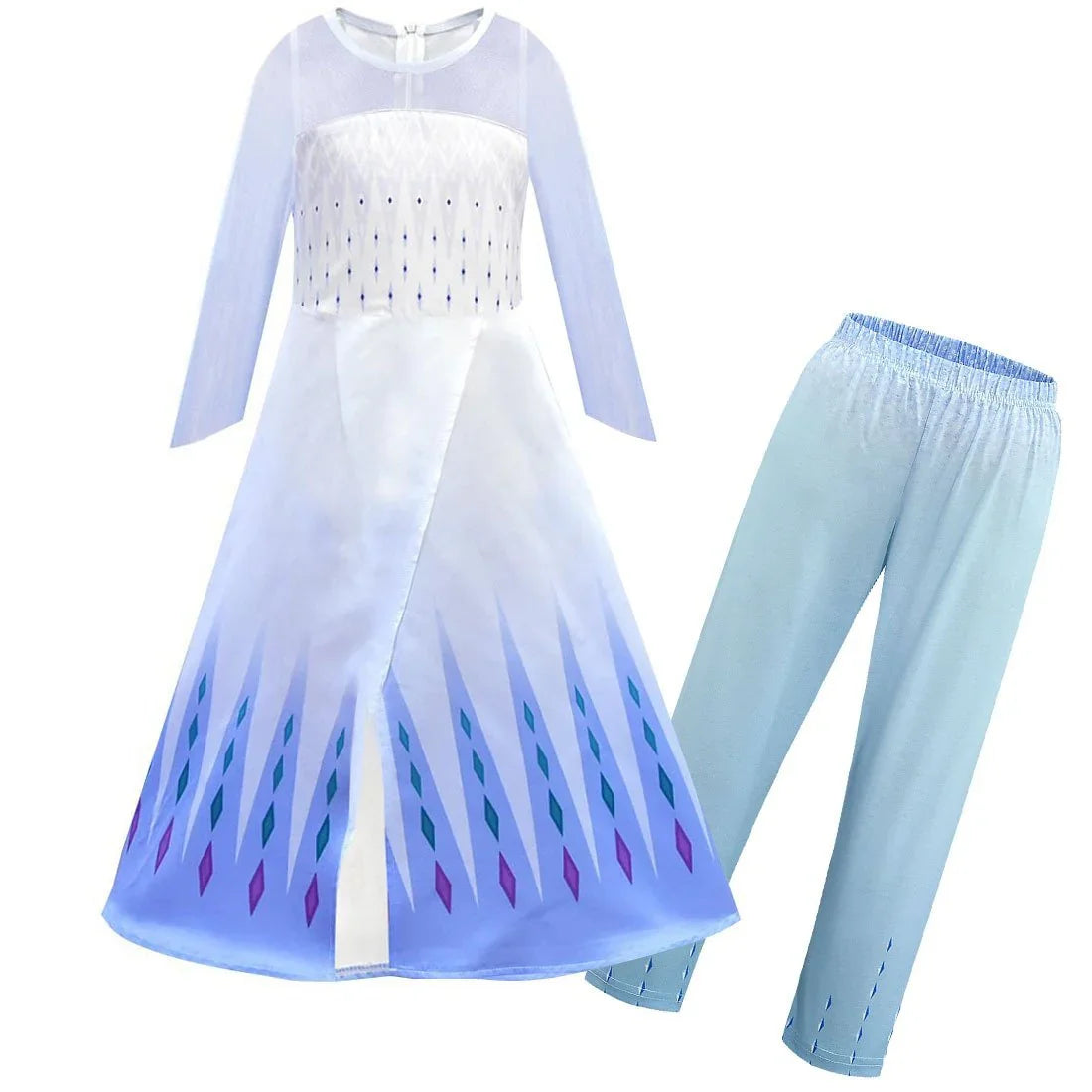 Elsa Show Yourself into the Unknow White Dress Frozen 2 For Toddler Girls - Azufun