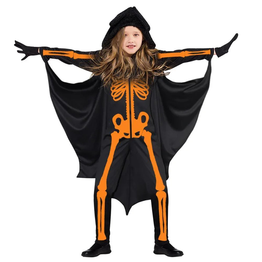 kids Bat cape Cosplay Jumpsuit Halloween Performance Costumes - Azufun