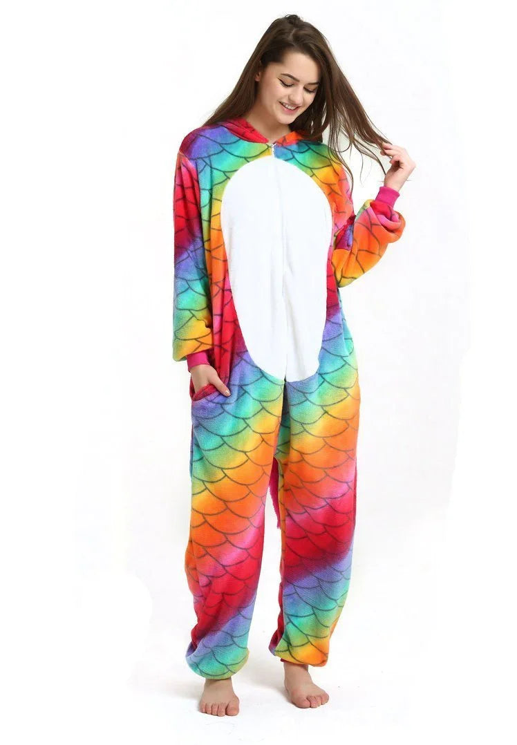 Adult Animal Mermaid Unicorn Onesie Kigurumi Onesies Pajamas - Azufun