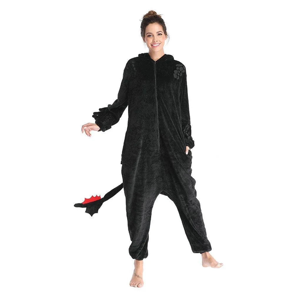 Cartoon Dragon Kigurumi Onesies For Adult Costumes Pajamas - Azufun