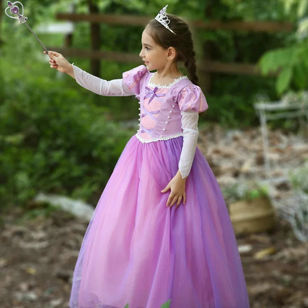 Fairy Tale Princess Rapunzel Performance Party Princess Dress For Girl - Azufun