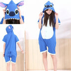 Blue Stitch Pajamas Animal Onesie Hoodie Kigurumi Costume - Azufun