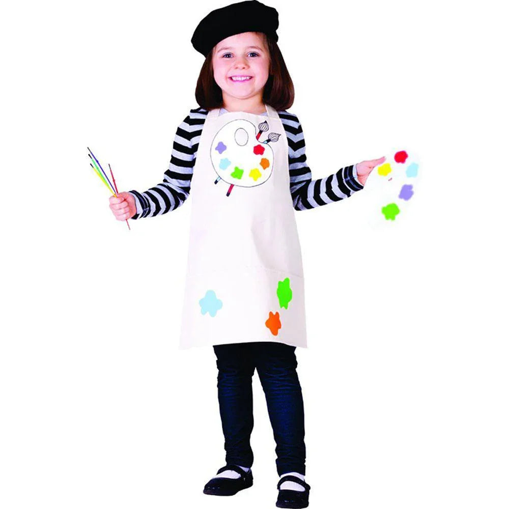 Painter Professional Costume Cosplay Painting Uniform Dress Stage Halloween Role Play for Kids