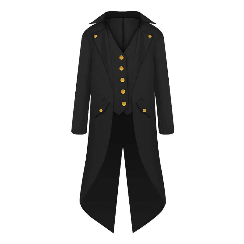 Vampire Gothic Jackets Vintage Halloween Costumes Medieval Steampunk Tailcoat Coat for kids - Azufun