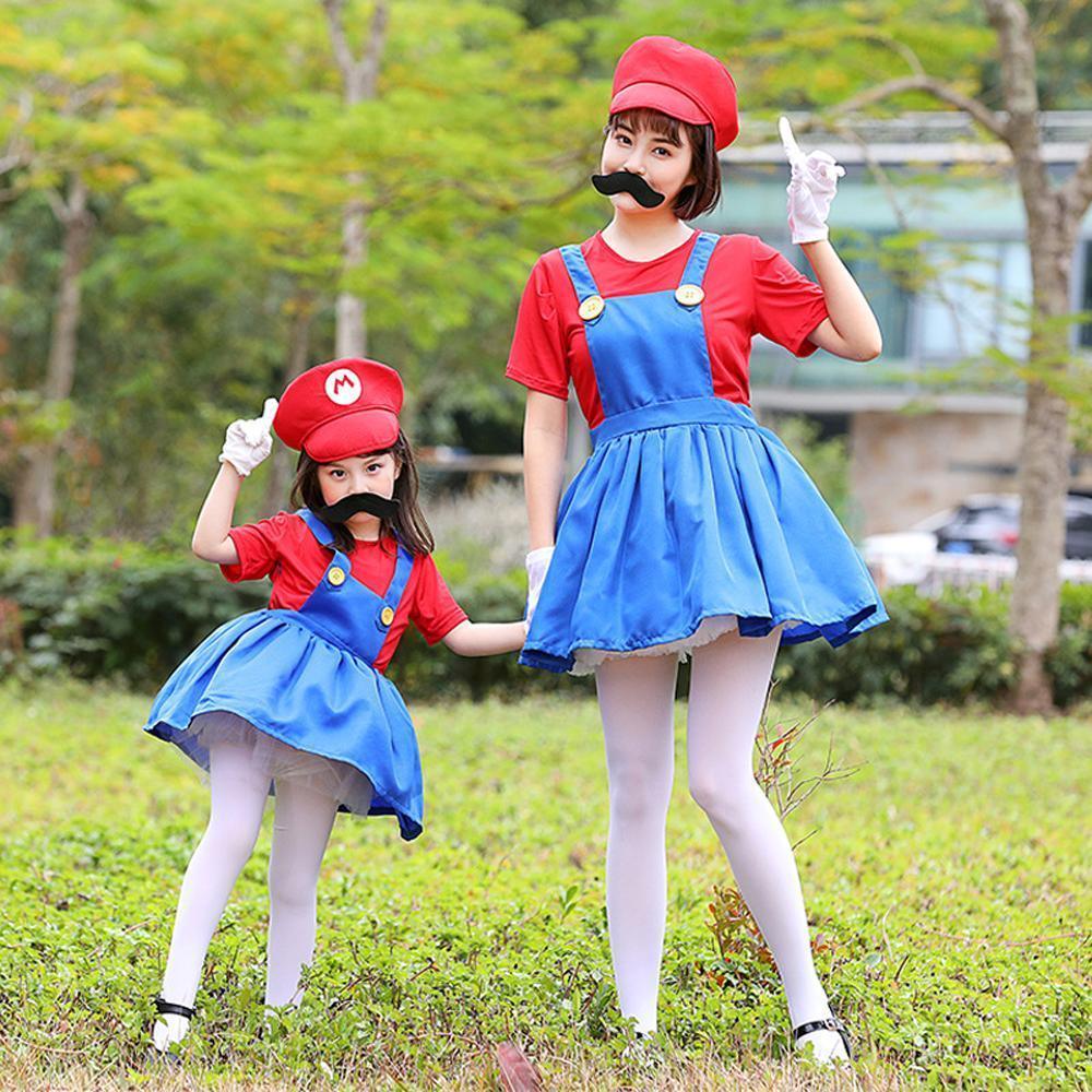 Plumber uniform cosplay costumes dress for mom and me - Azufun