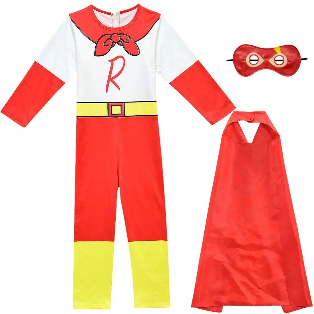 Kids Ryan's World Red Titan Jumpsuit Cosplay Costume Jumpsuit and cloak for Children - Azufun