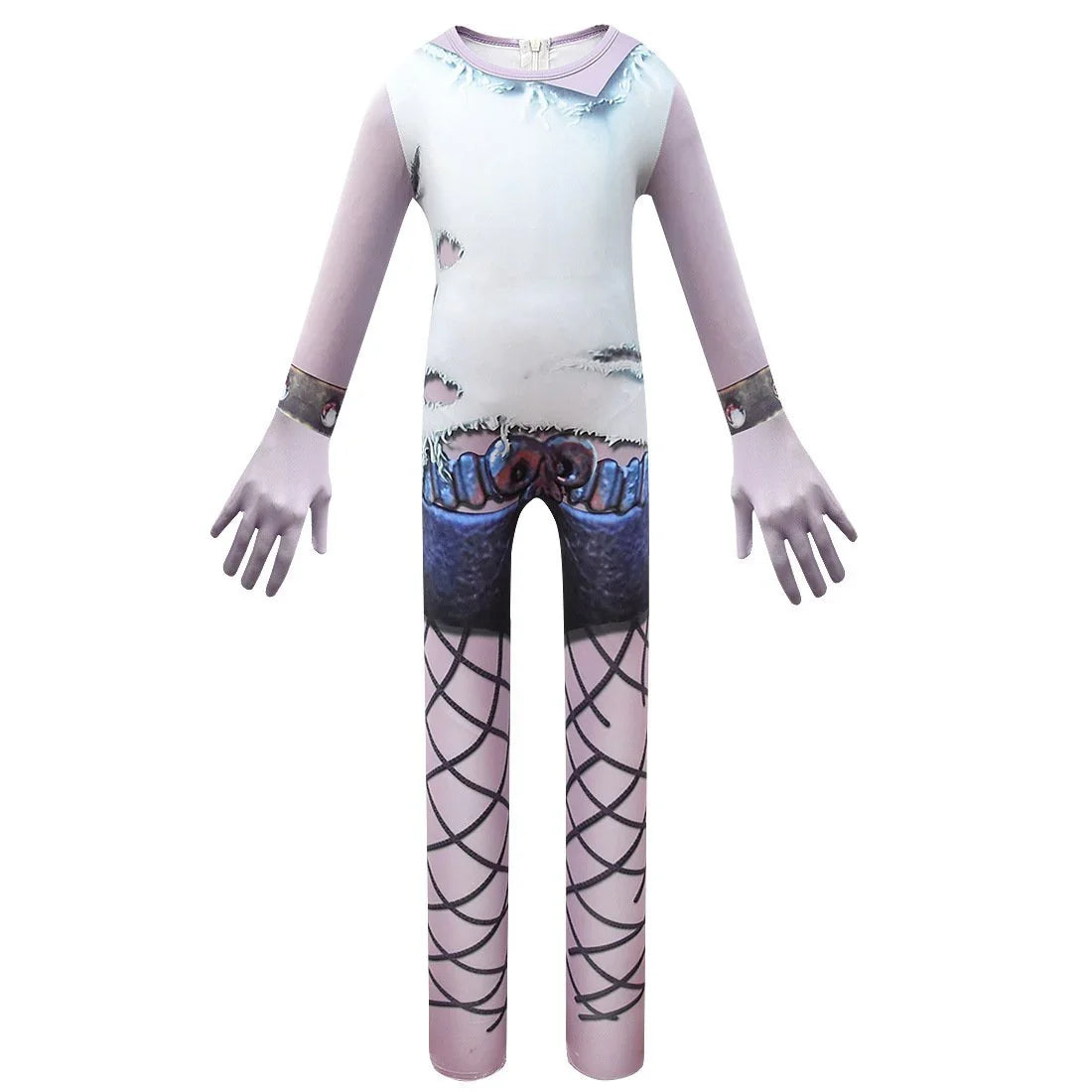 Kids white Trolls2 Queen Barb Christmas Cosplay Zentai Suit Costume Children Jumpsuit Bodysuit Outfits - Azufun