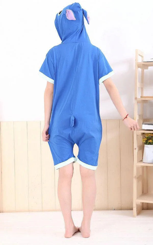 Blue Stitch Pajamas Animal Onesie Hoodie Kigurumi Costume - Azufun