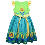 Frozen Anna Cosplay Sleeveless Pleated Dress for Kids - Azufun