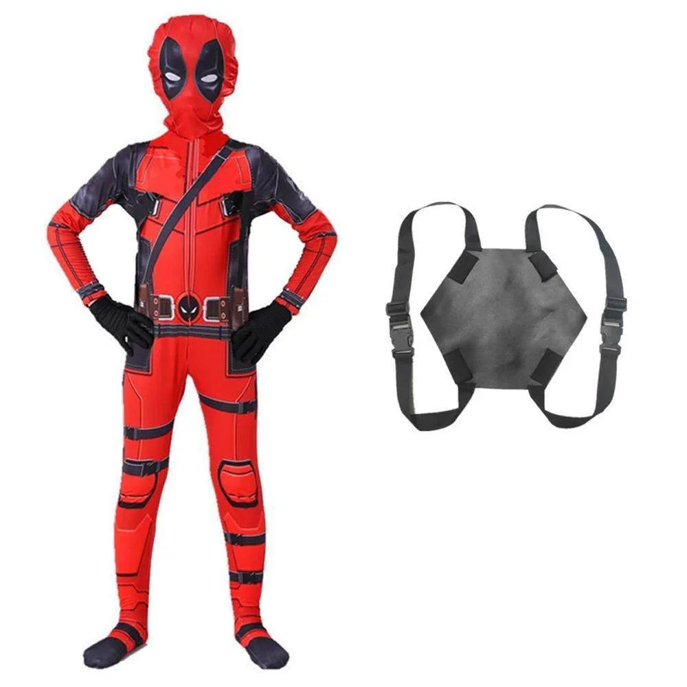 Kidpool Halloween Cosplay Costume Children Deadpool - Azufun