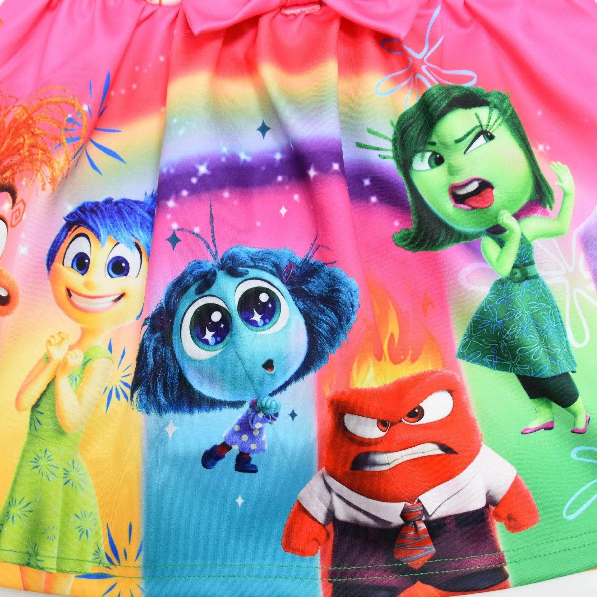 Kids' Inside Out 2 Dress All characters Girls' Movie Costume for Parties and Play - Azufun