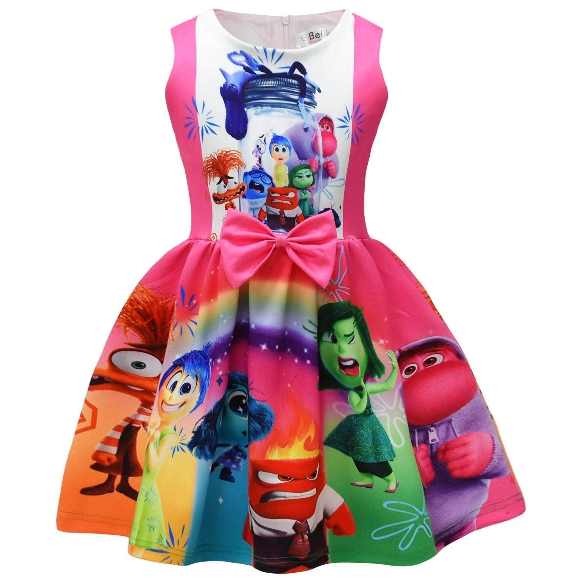 Kids' Inside Out 2 Dress All characters Girls' Movie Costume for Parties and Play - Azufun