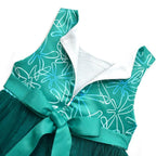 Kids' Inside Out Disgust Tutu Dress Cosplay Princess Gown with Bag and Mask - Azufun