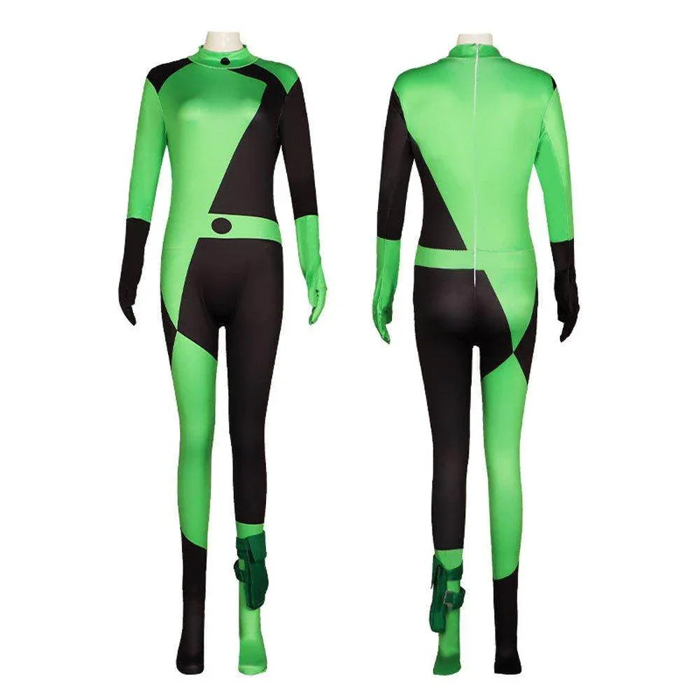 Kim Possible Shego Costume Bodysuit Jumpsuit Party Halloween - Azufun