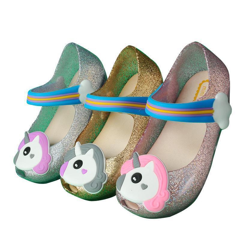 BuyLed Unicorn Shoes Kids Glitter Shoes Mary Jelly Flats Shoes For Girls Now Cheaper With 3 - 5 Days Ship - PajamasBuy