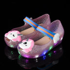 BuyLed Unicorn Shoes Kids Glitter Shoes Mary Jelly Flats Shoes For Girls Now Cheaper With 3 - 5 Days Ship - PajamasBuy