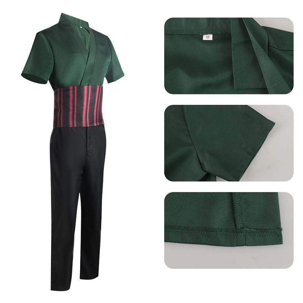 live Movie One Piece Roronoa Zoro Cosplay Costume Whole Set - Azufun