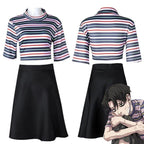 Manga Killing Stalking Yoonbum Cosplay Costume Casual T-Shirt Skirt Halloween Carnival Uniforms Party Dress for Women - Azufun