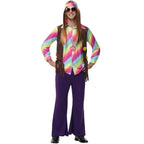 men's 70s disco hippie costume music festival rock dance party - Azufun