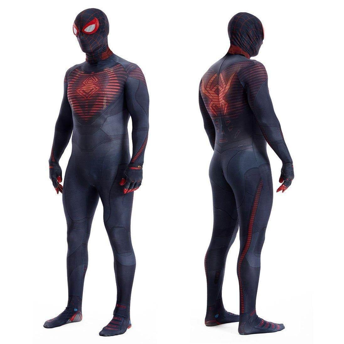 Miles Morales Spider Man PS5 Cosplay Suit Ultimate Costume for Kids and Adults - Azufun