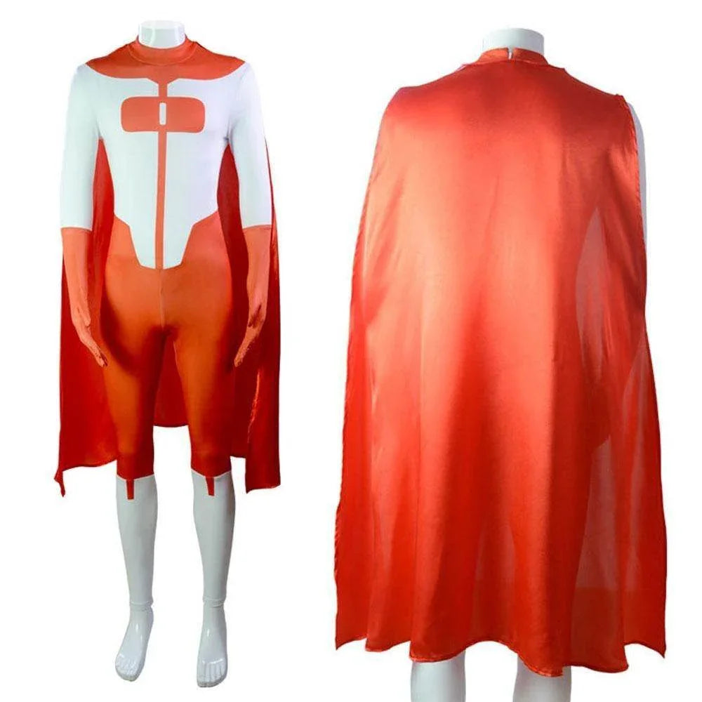 Omni-Man Invincible Costume Bodysuit Zentai Hero Cloak Cosplay - Azufun
