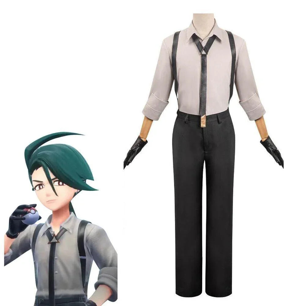 Pokemon Scarlet and Violet Rika Cosplay Costume Stylish suspender Uniform - Azufun