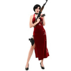 Resident Evil Ada Wong Lunar Costue Sleeveless cheongsam Slit Long Skirt - Azufun