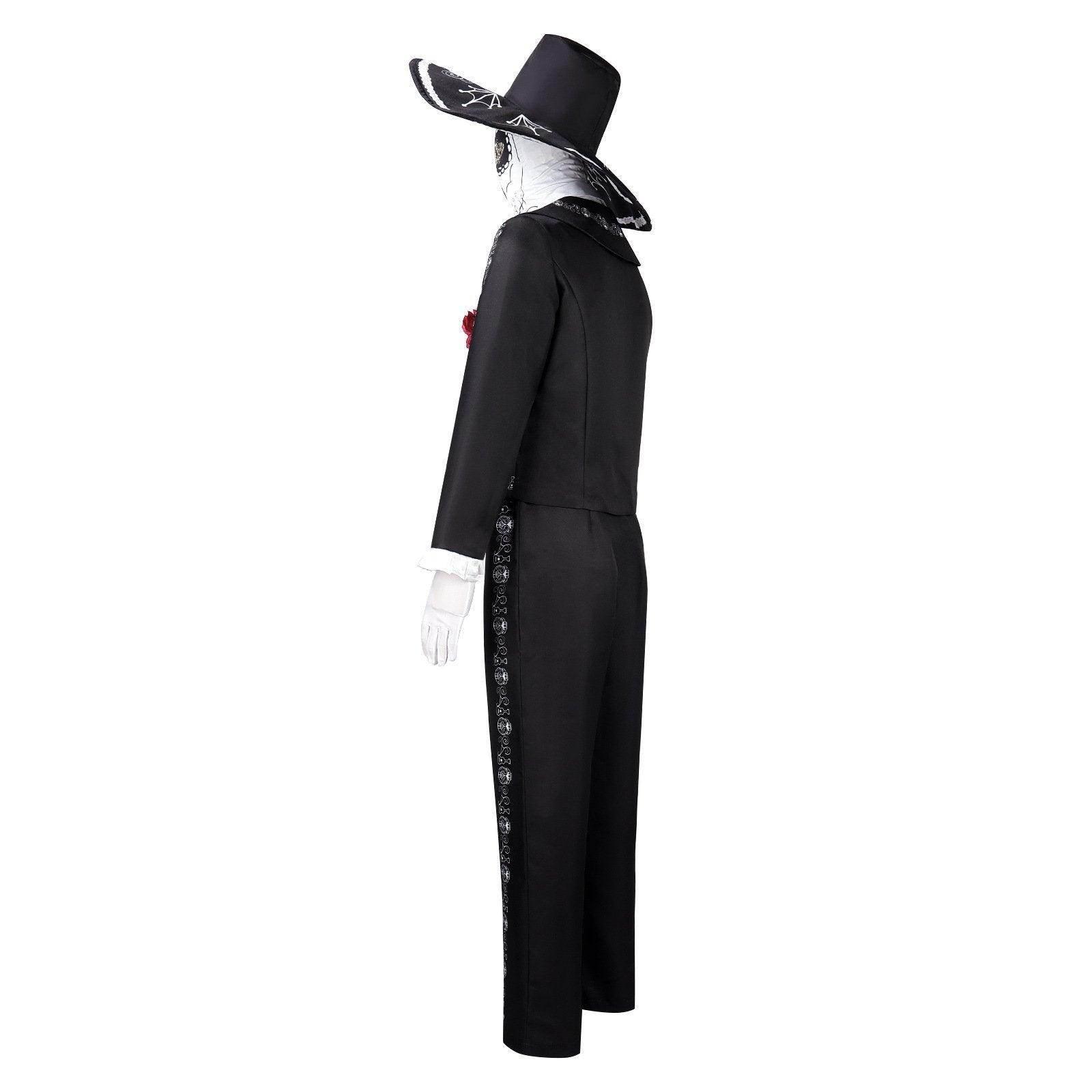 Scary Skeleton Suit - Black and White Halloween Pants and Jacket business suit cosplay - Azufun