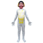 Skibidi Toilet White Jumpsuit Titan Tv man Cosplay Costume For Kids - Azufun