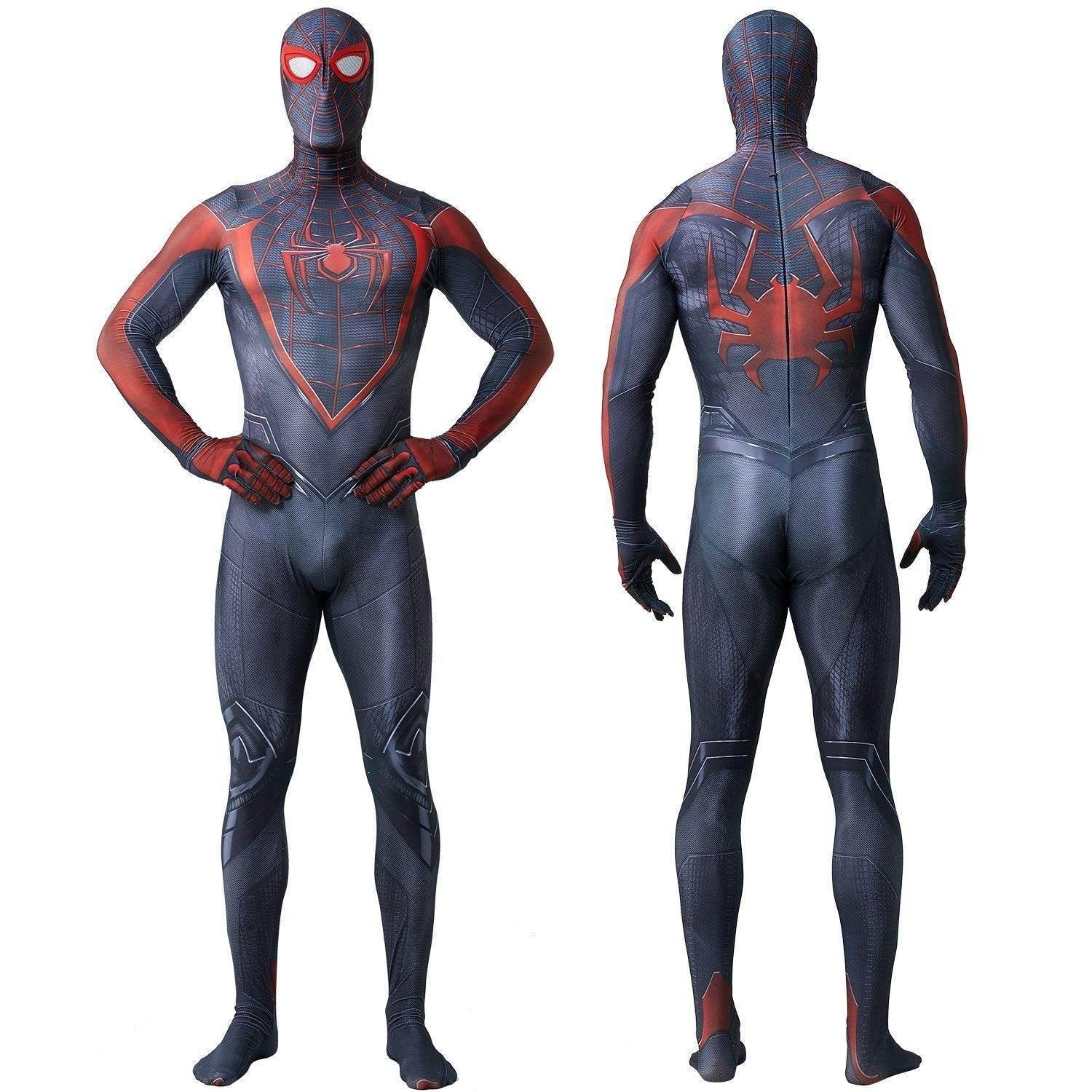 Spider-Man 2 Miles Morales Black Cosplay Jumpsuit Costume for Adults and Kids - Azufun