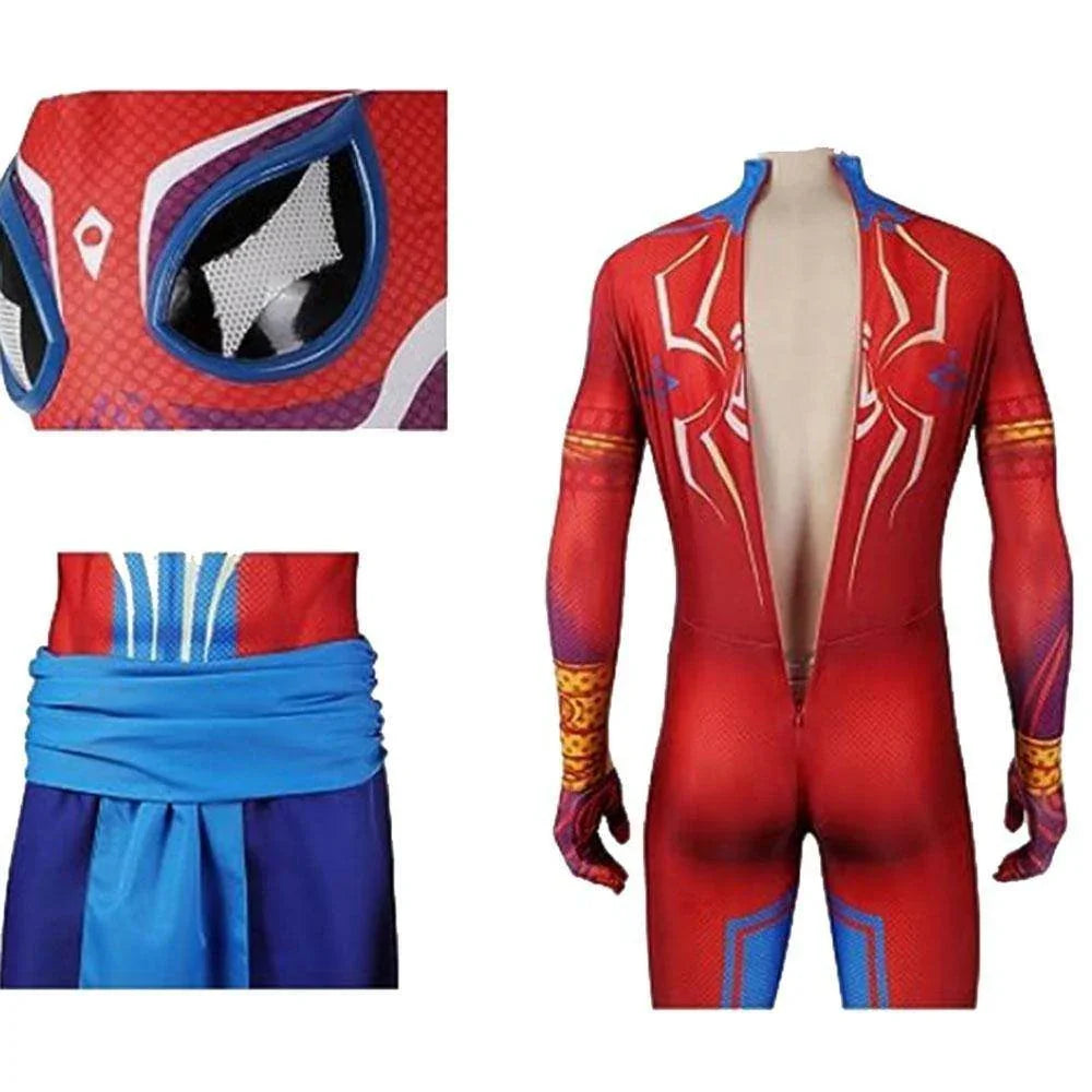 Spider-Man: Across The Spider-Verse India Pavitr Prabhakar Jumpsuit Cosplay Costume - Azufun