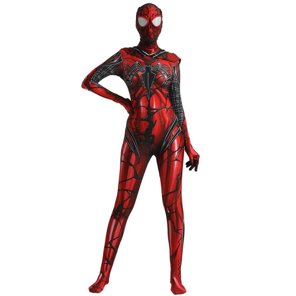 Spider-Man Venom Spider-Gwen Stacy Jumpsuit Lady Carnage Hooded Cosplay Costume Halloween - Azufun