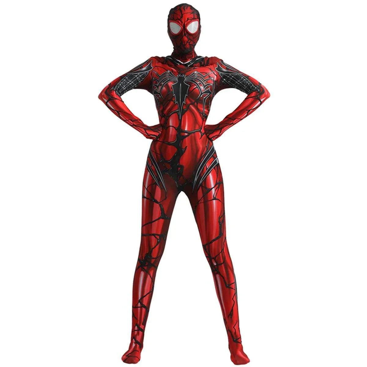 Spider-Man Venom Spider-Gwen Stacy Jumpsuit Lady Carnage Hooded Cosplay Costume Halloween - Azufun