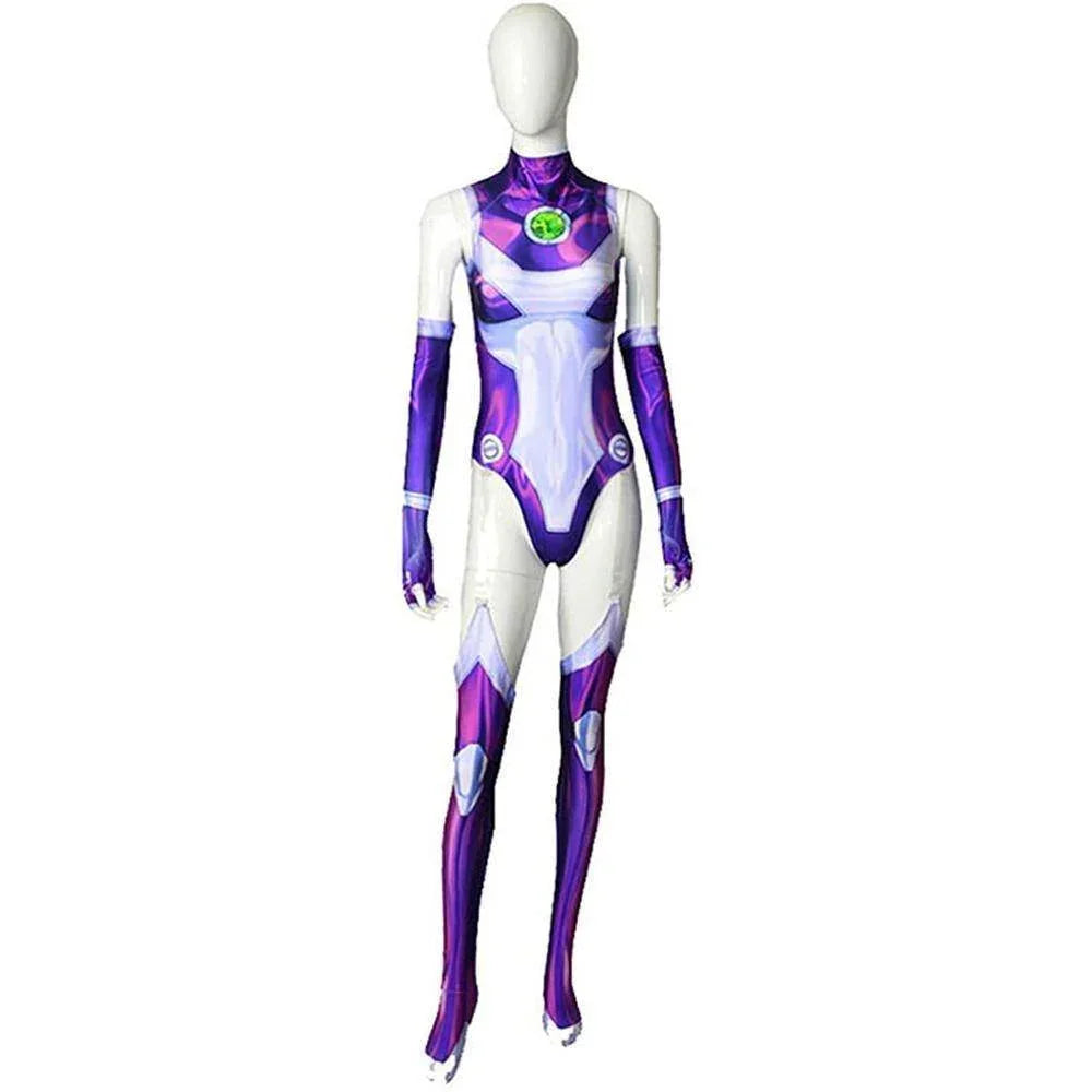 Starfire Jumpsuit Zentai Cosplay Costume Halloween Carnival Suit For Adults - Azufun