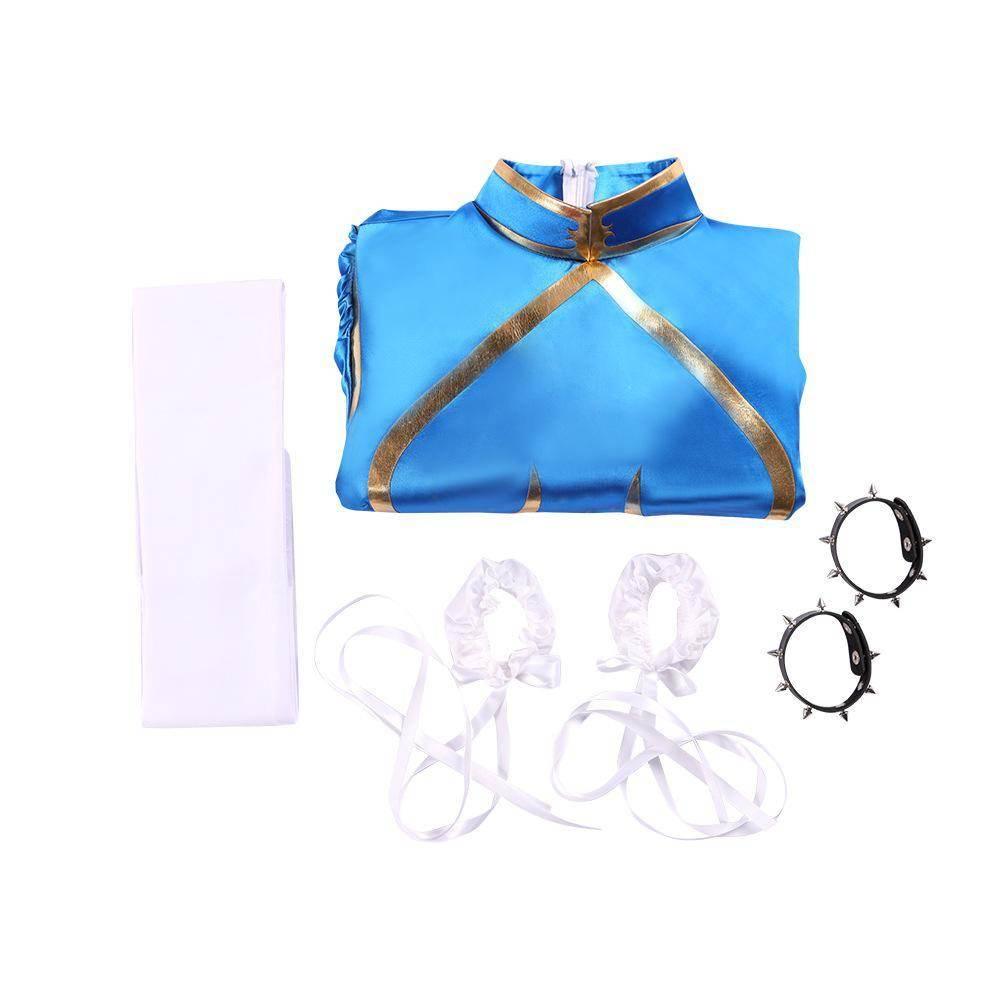 Street Fighter Chun Li Cheongsam Cosplay Costume Outfits Halloween Carnival Suit - Azufun
