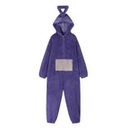 Teletubbies Tinky Winky Dipsy Po Laa-Laa Coral Fleece Onesies Pajamas for Adults Kids - Azufun