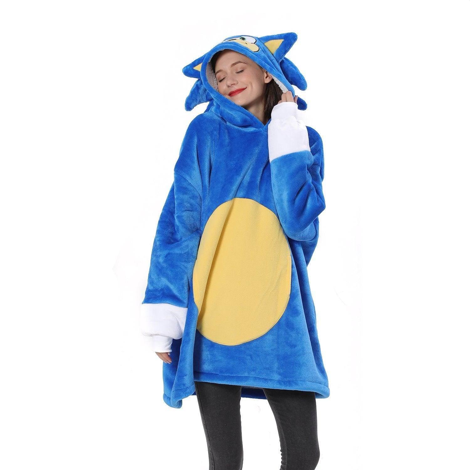 The Hedgehog Sonic Sonic Keep Warm Costume Cozy Cartoon Lazy TV Blanket - Azufun