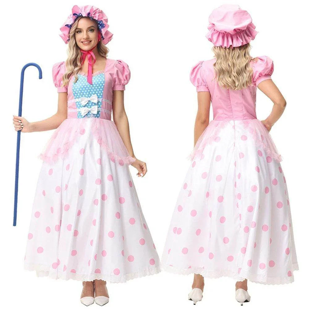 Toy Story 4 Little Bo Peep Cosplay Dress Halloween Costumes For Adult - Azufun
