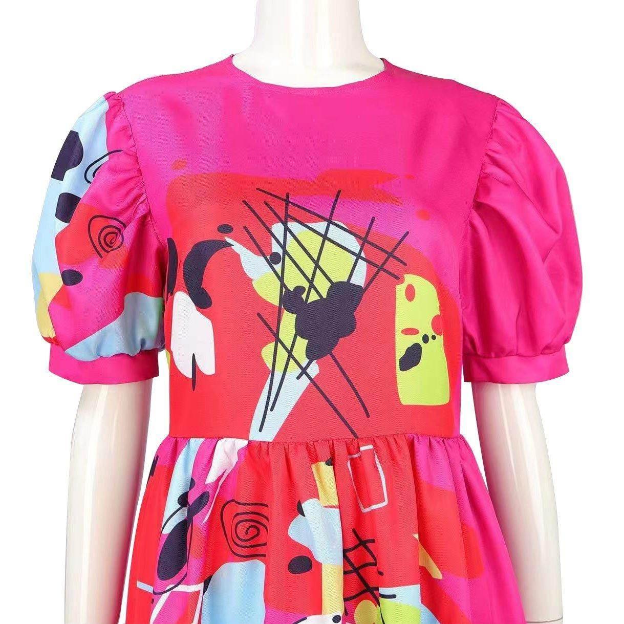 Weird Barbie Costume Movie Kate McKinnon Pink Dress Outfits Halloween Cosplay Adults - Azufun