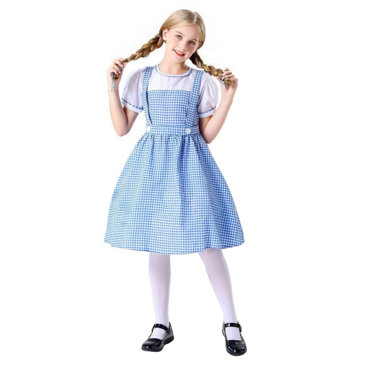 Wizard of Oz Dorothy Costume Dress Maid Alice for Girls Women - Azufun