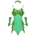 Women's Deluxe Poison Ivy Costume Jumpsuit Halloween - Azufun