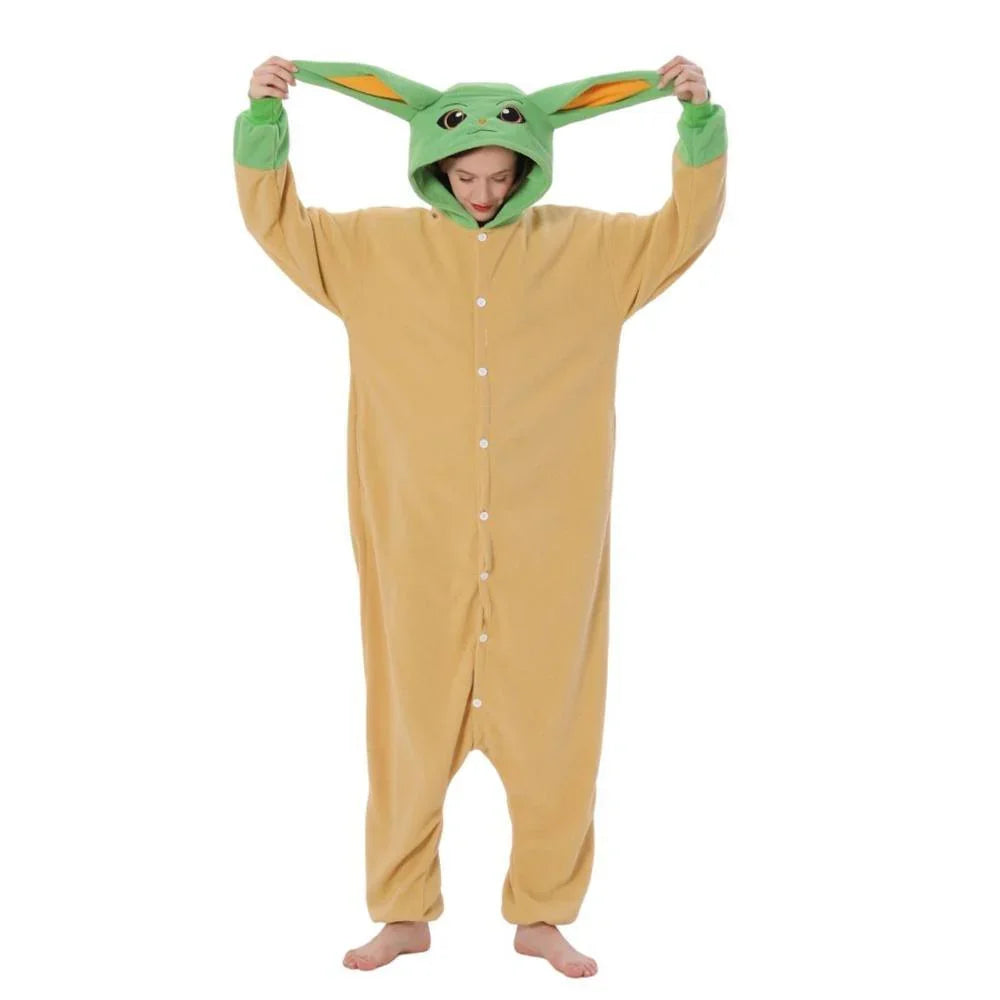 Yoda Kigurumi Onesies Anime Star Wars Pajamas Pyjamas Halloween Costume - Pajamasbuy